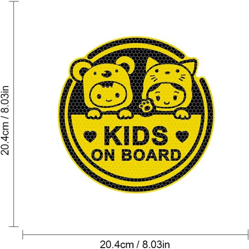 High Intensity Reflective Kids on Board Car Sticker Waterproof Safety Warning Baby Bumper Window Decal Kids