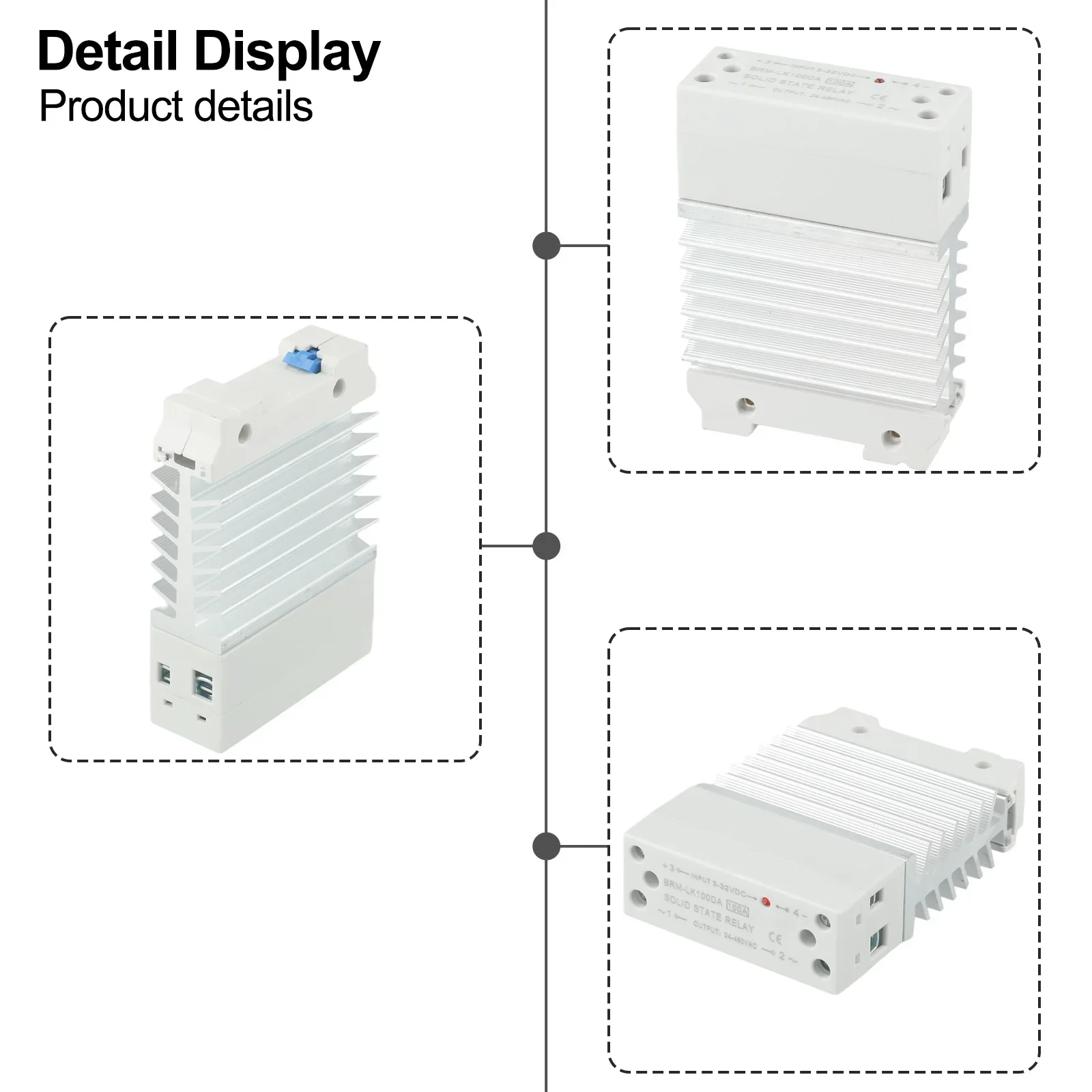 For Electronic Control Systems Weight 324g Integrated Rail Solid State Relay Heat Sink Solid State Relay Aluminum Heat Sink