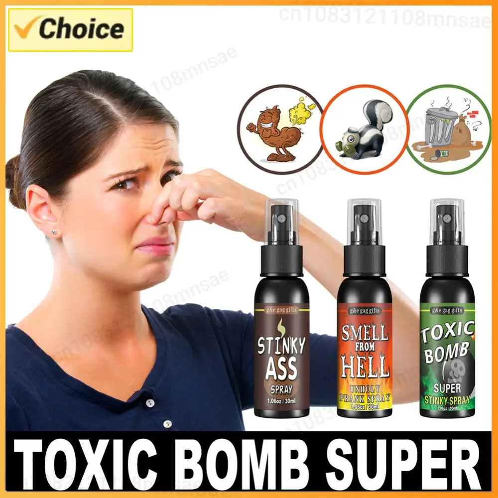30ml Fart Gag Spray Prank Joke Plastic Spray Can Stink Party Supplies Stinky Fart for Adults Kids Non Toxic Halloween Funny Toys