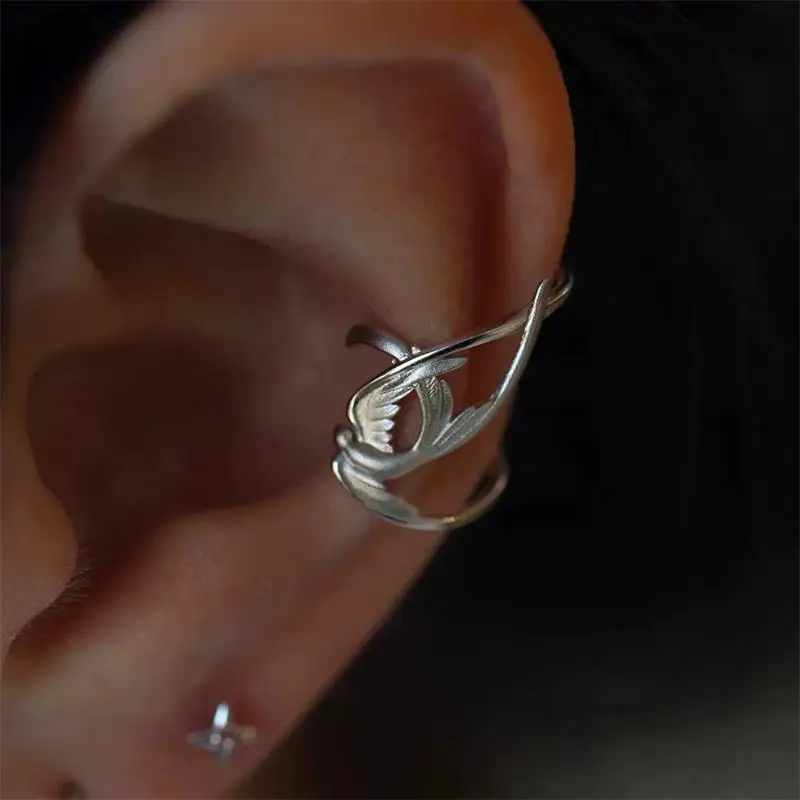 Silver Color Swallow Bird No Hole Ear Bone Clip Earrings For Women Girl New Fashion Jewelry Party Gift сережки