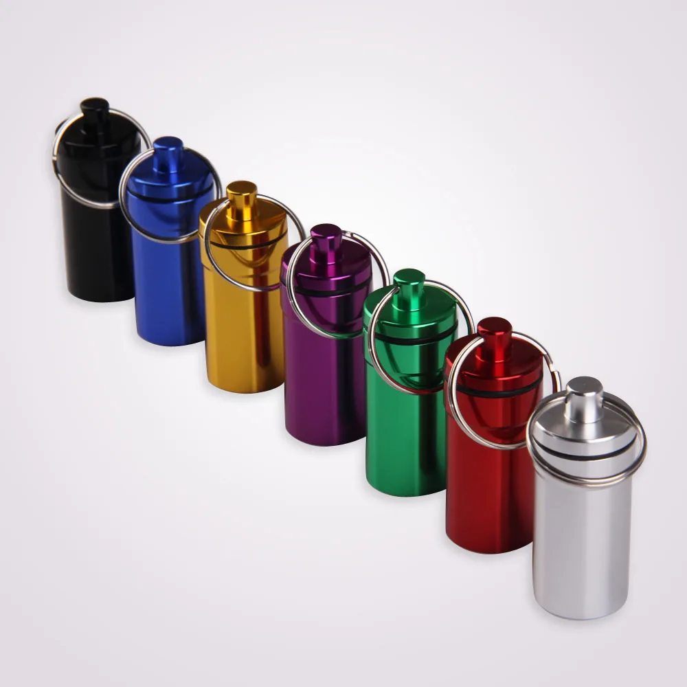 Outdoor Small  Case Waterproof Outdoor Pocket Pill Box Container Metal Mini Pill Organizer for Outdoor Camping Travel