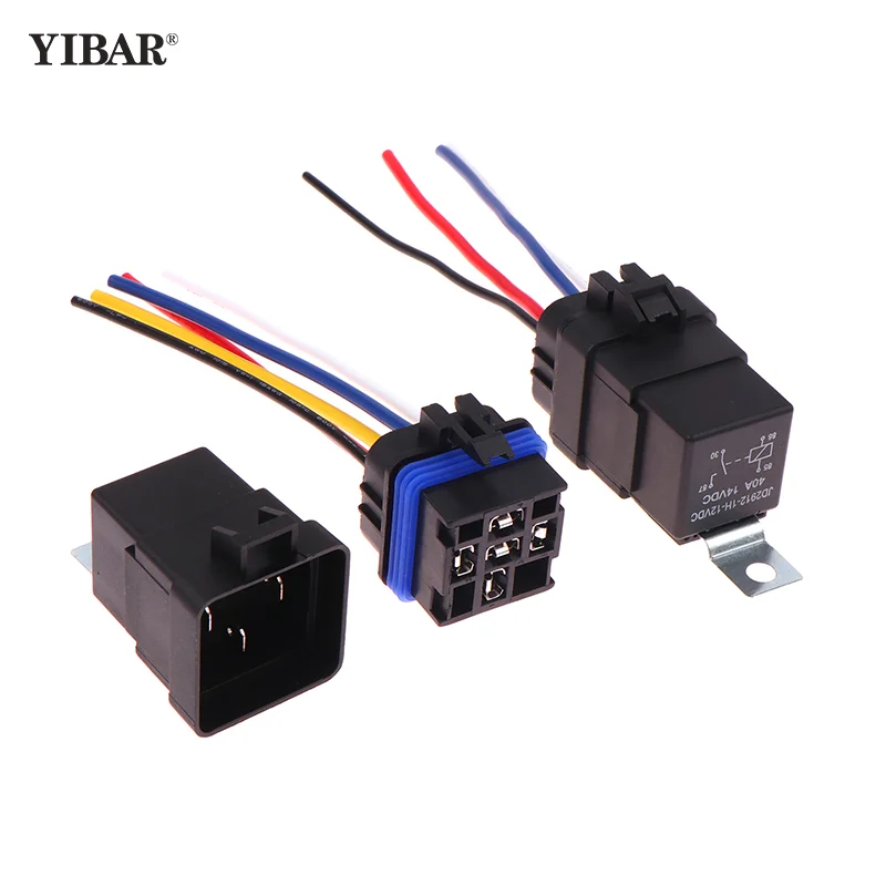 

1 Set Car Relay With Socket DC 12/24V 40A 4/5Pin AMP Waterproof Relay Harness Tinned Copper Wires 5-PIN SPDT For Boat Auto Fan