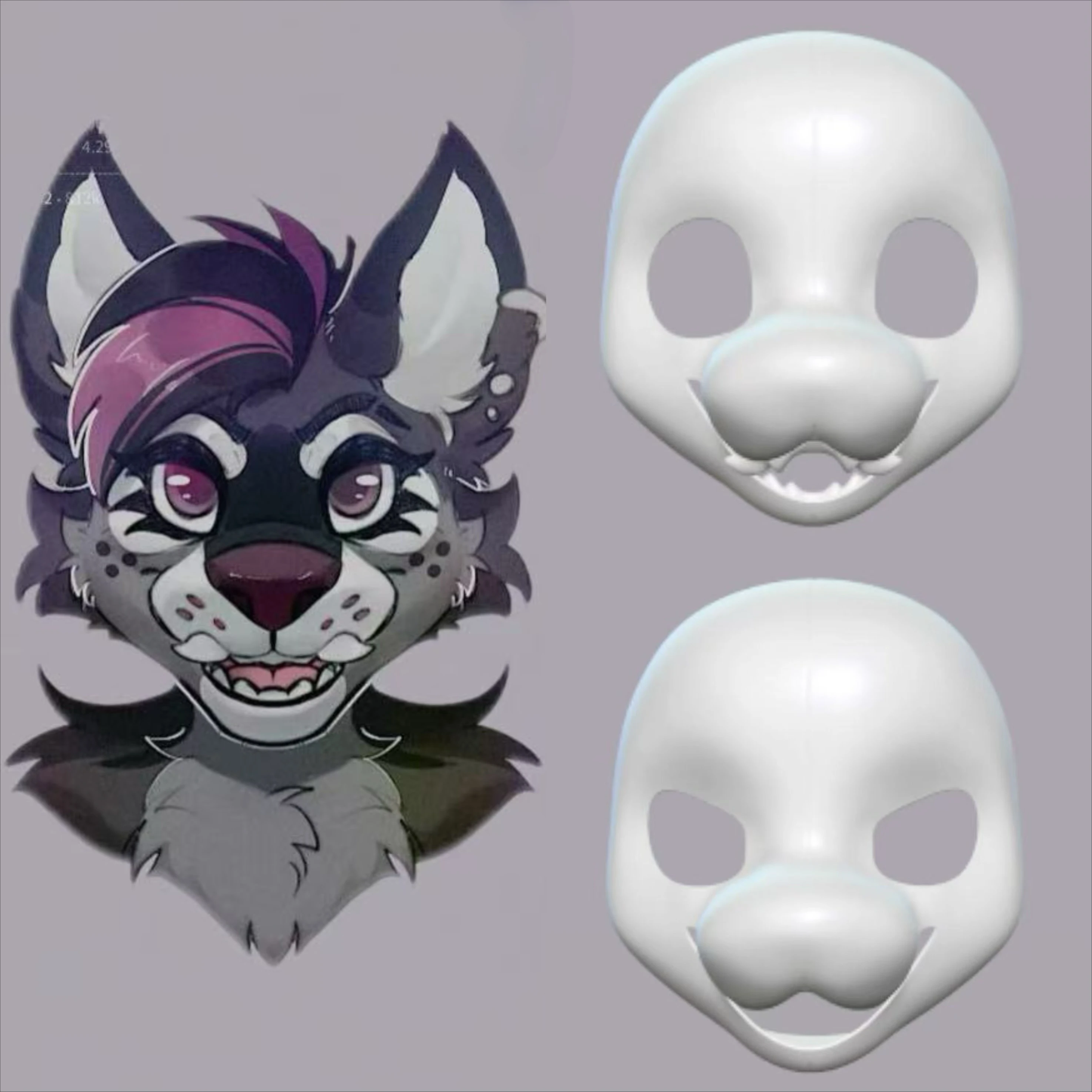 

Kemono Base Mask Small Dog 3D Printing Semi Realistic Beast Suit Skull Cosplay Costume Accessorie