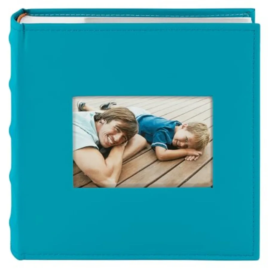 

Faux Leather Photo Album Hold 200 4x6 Photos with Memo Writing Space, Great for Wedding Family DIY Cover, Color