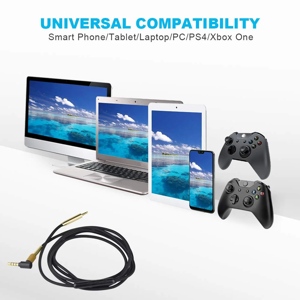 Ofc Vervanging Nylon Gevlochten Kabel Verlengsnoer Voor Harman Kardon Soho Fly Anc Hoofdtelefoon