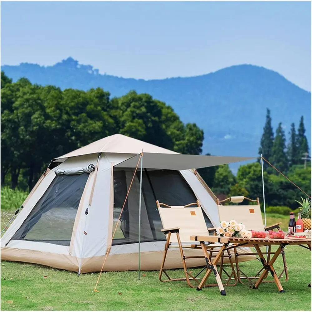 

4-Man Waterproof Double Door Stand Up Tent for Adults - Premium Large Camping, Hiking, Mountaineering Tents