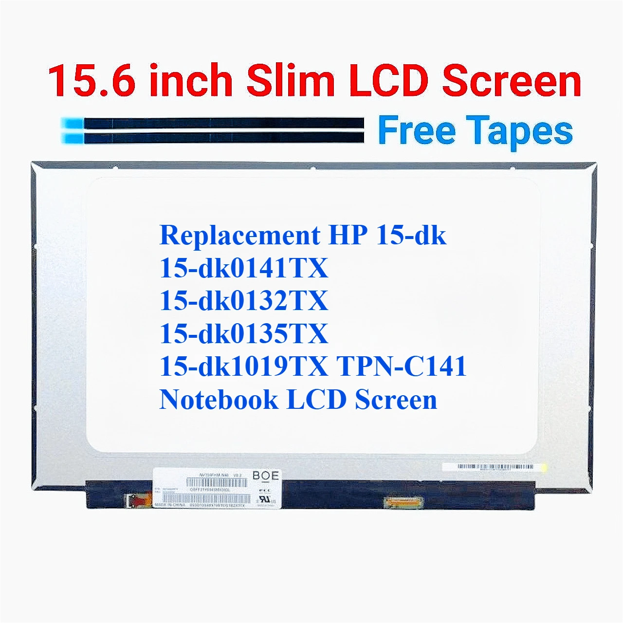 

For HP 15-dk 15-dk0141TX 15-dk0132TX 15-dk0135TX 15-dk1019TX TPN-C141 Notebook LCD Screen