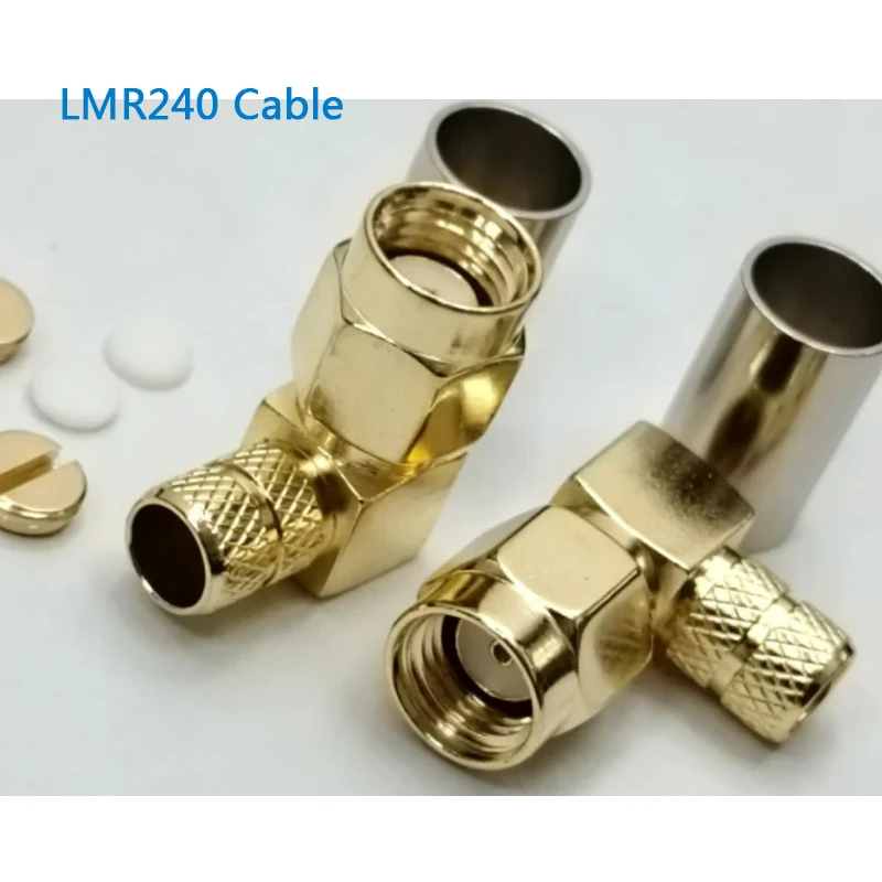 

Разъем SMA-штекер угловой 90 градусов для кабелей RG8X, RG-8X, RG59, LMR240, RF-адаптер, с доставкой