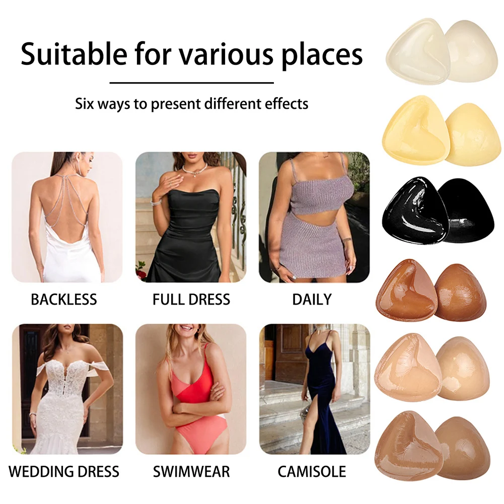 Double-Sided Stickys Bra Inserts Comfort Soft Full Coverage Bra Pads Inserts Instants Lift Reusable Breast Push Up Pads