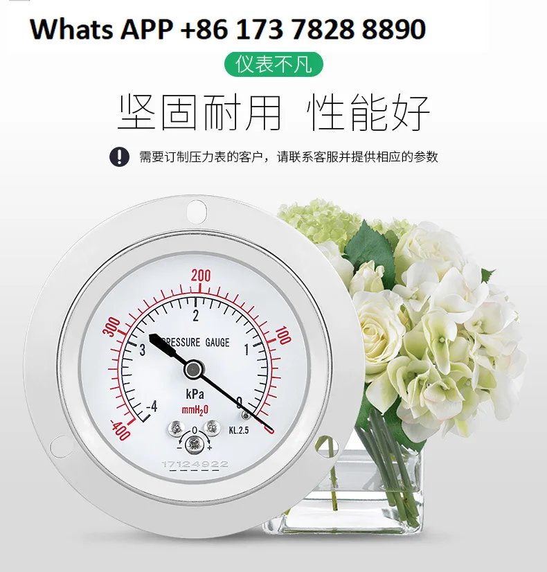 

YE60ZTK clip type diaphragm pressure gauge axial belt edge hydraulic and pneumatic pressure gauge