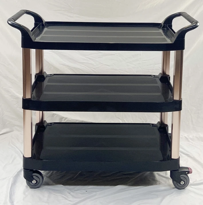 Hot Selling Restaurant Cleaning Cart Plastic Food Service Cart With Wheels