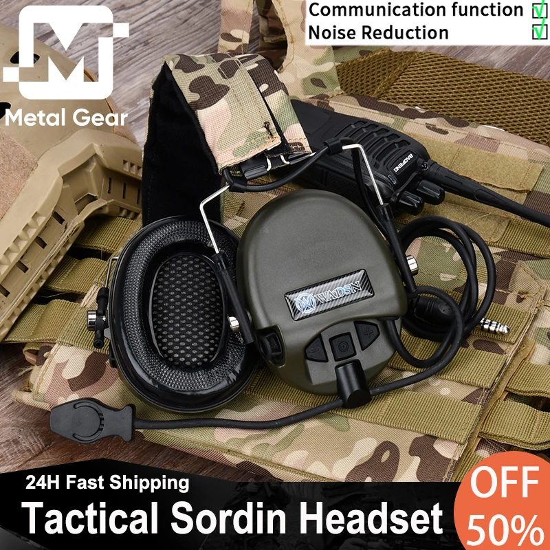 Tactical Sordin Headset Active Pickup Noise Clearance MSA Shotting Earphone CS Outdoor Hunting Hearing Protection Headphones PTT