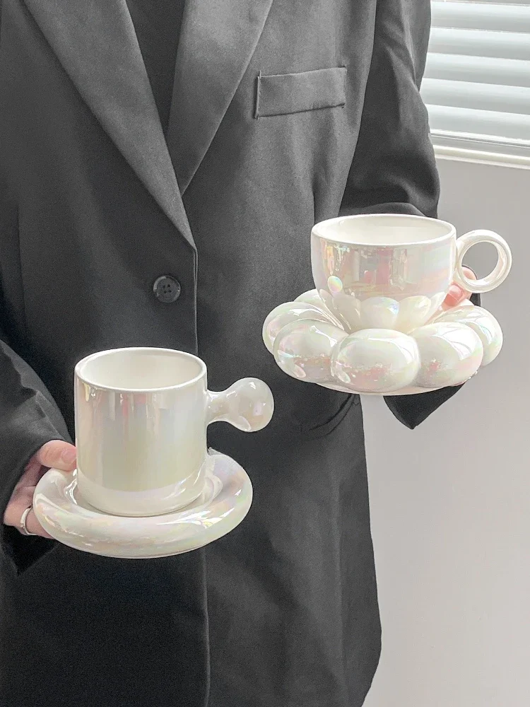 Ceramic Cup High Value Coffee Saucer Design Sense Niche Household Afternoon Tea Set High Sense