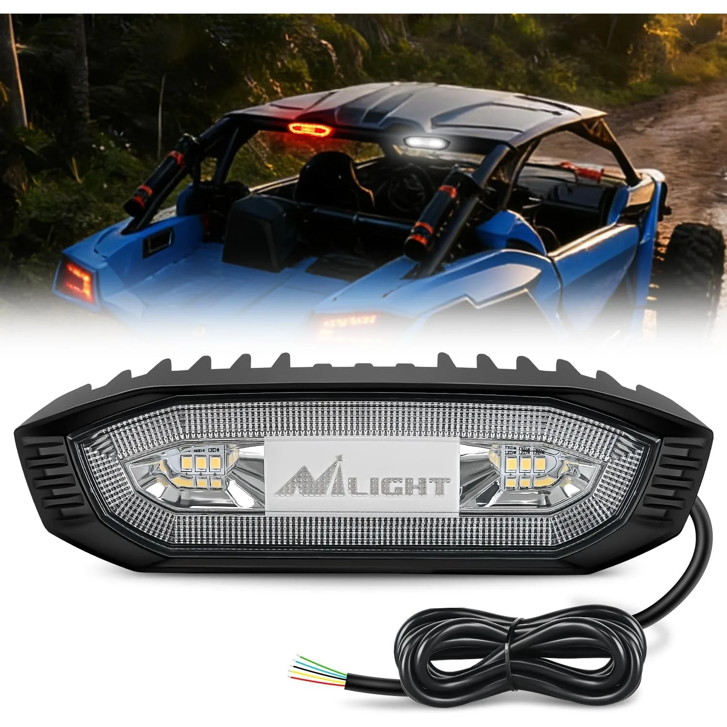 Luz LED de freno y persecución Nilight UTV universal de 1.75”-2.0” para montaje en barra antivuelco, luces estroboscópicas de marcha atrás y de carga para ATV, Can-Am, Polaris RZR, Dune Buggy, carrito de golf, barco