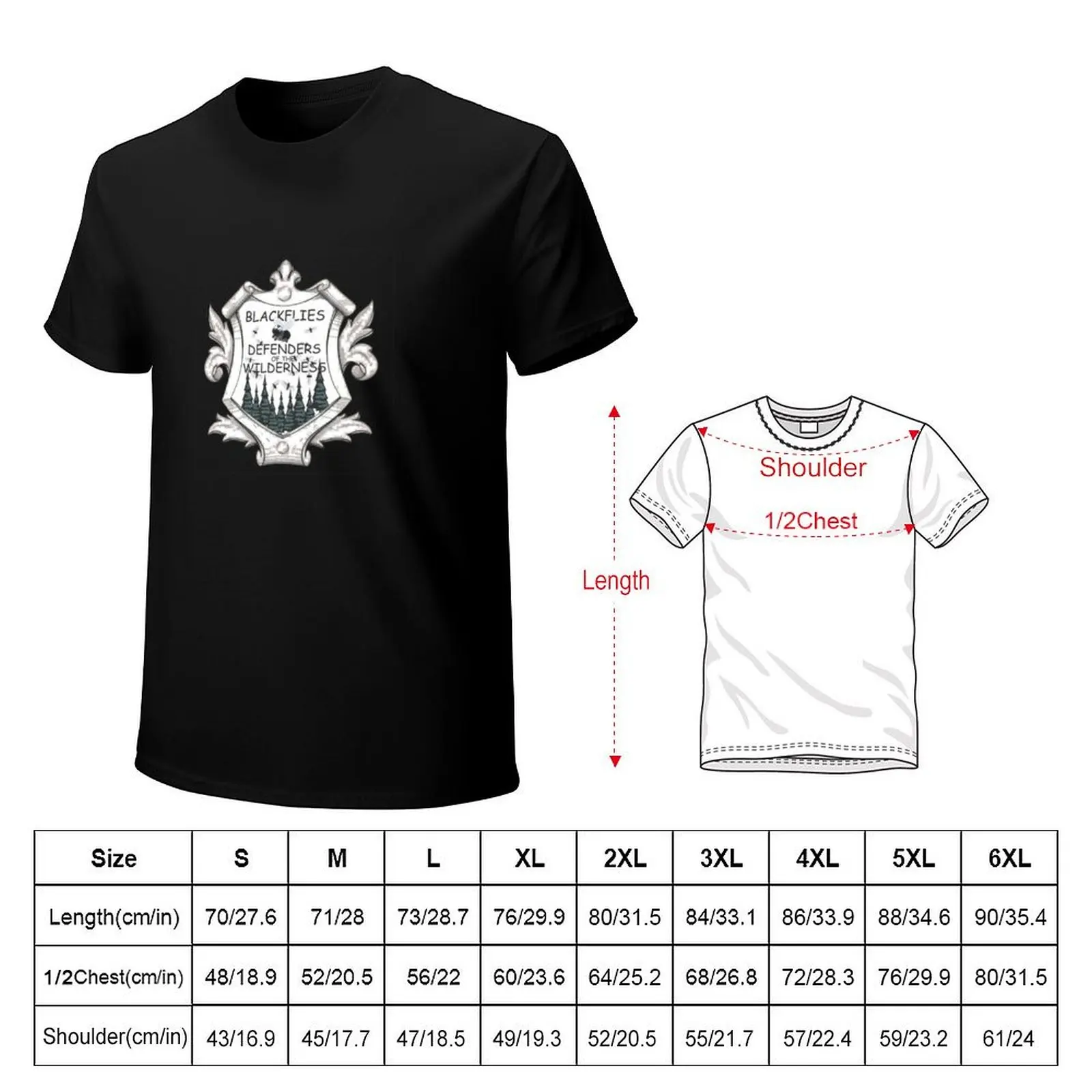 Blackflies Defenders of the Wilderness T-Shirt Plus Size Loose Short Sleeve Top