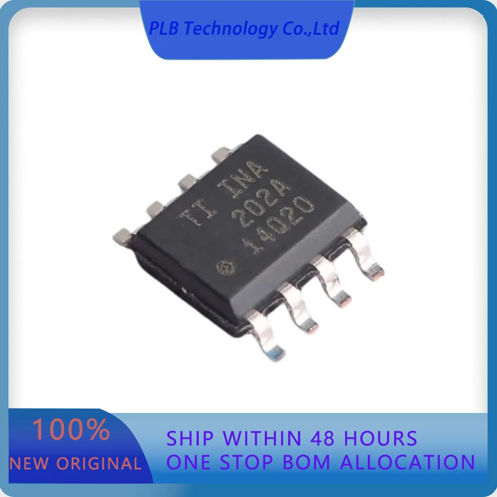 2PCS INA202AIDR INA202 100V/V -16V~80V 200kHz 1.0 SOIC-8 Current Sense Amplifiers  Original Stock