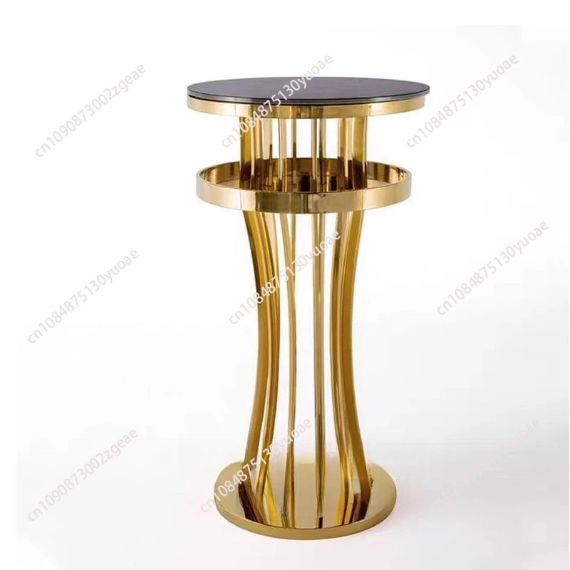 Luxury Shiny Gold Stainless Steel Party Wedding Outdoor Indoor Bar Table