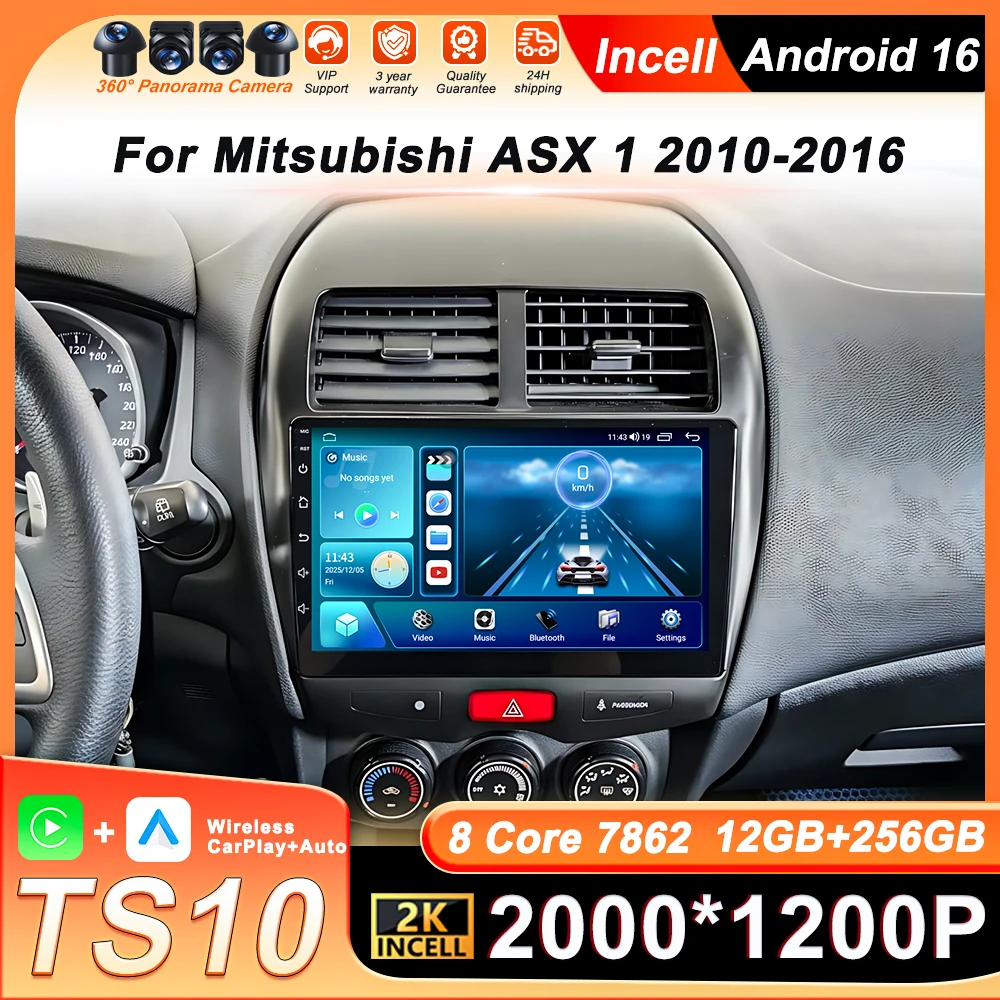 

Автомобильный радиоприемник 2din Android 16 для Mitsubishi ASX 1 2010 2011 2012 2013 2014 2015 2016, GPS-навигация, Carplay, Auto, 5G, Wi-Fi, BT
