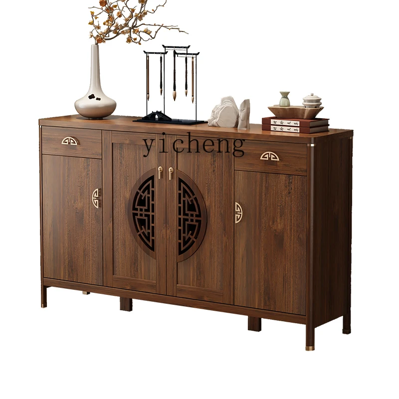 HT  shoe cabinet household door solid wood frame multi-layer large-capacity living room entrance shoe cabinet balcony storage