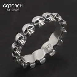 Anillos de plata esterlina 925 para hombres y mujeres, joyería de calavera de estilo Retro Punk Rock, geniales