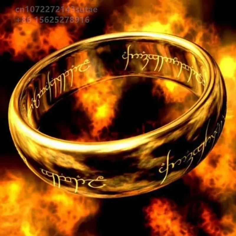 Lord Of The Finger Rings Movie Ring the same ring inside and outside 3D carved Spanish Sanskrit Jewelry $0.01 Cheap Luxury Goods