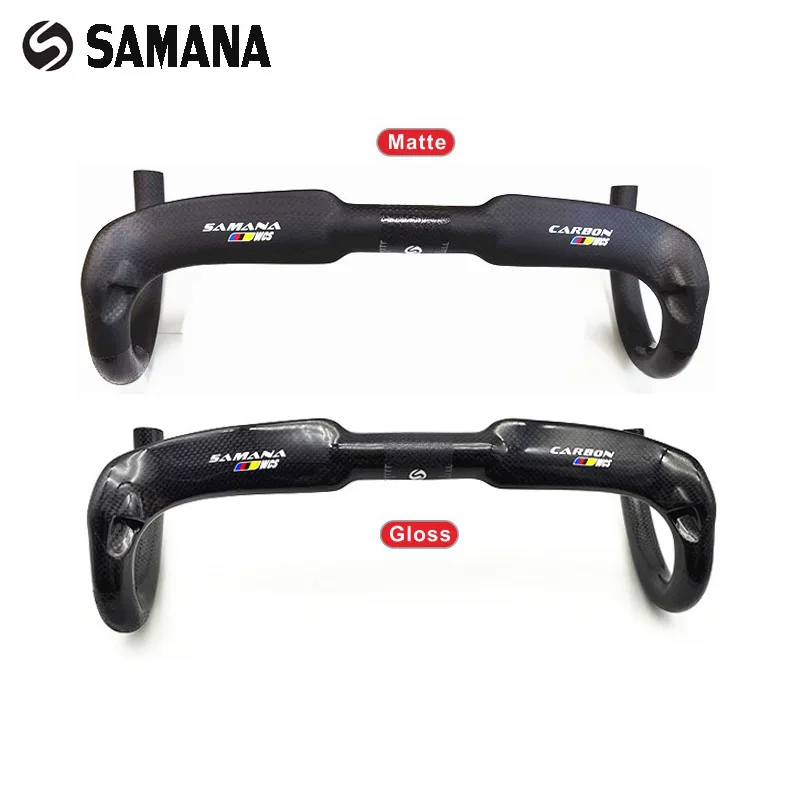 SAMANA WCS road bike bend handlebar carbon fiber broken wind racing road handlebar ultralight 31.8x400/420/440mm