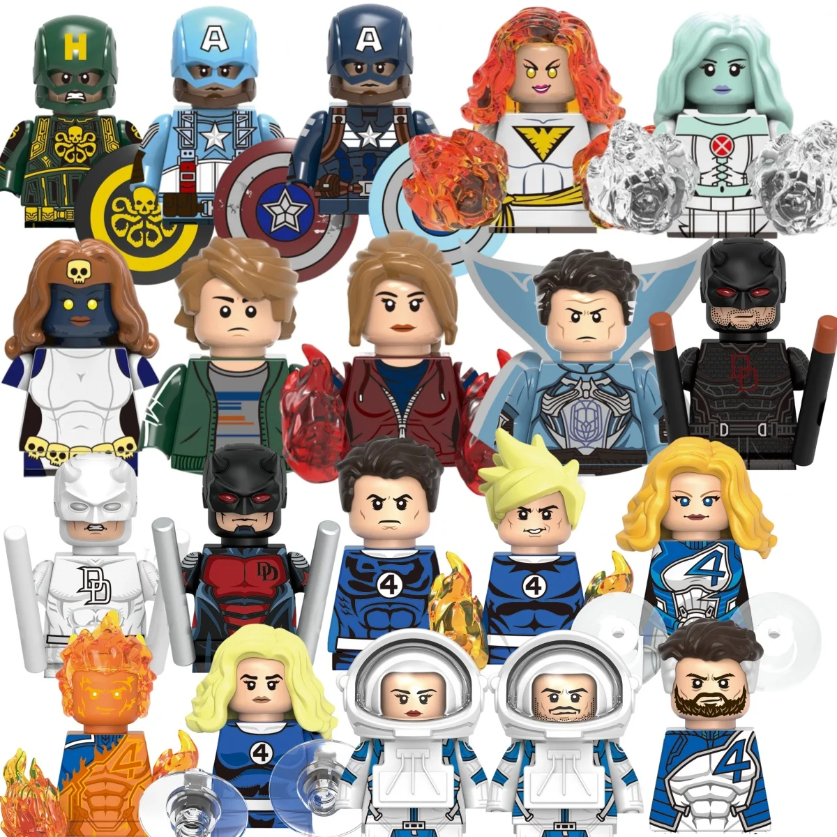 

Marvel Superhero Assembly Building Blocks kids MINI Puzzle Brick toy The Fantastic Four Captain America Collection Gift