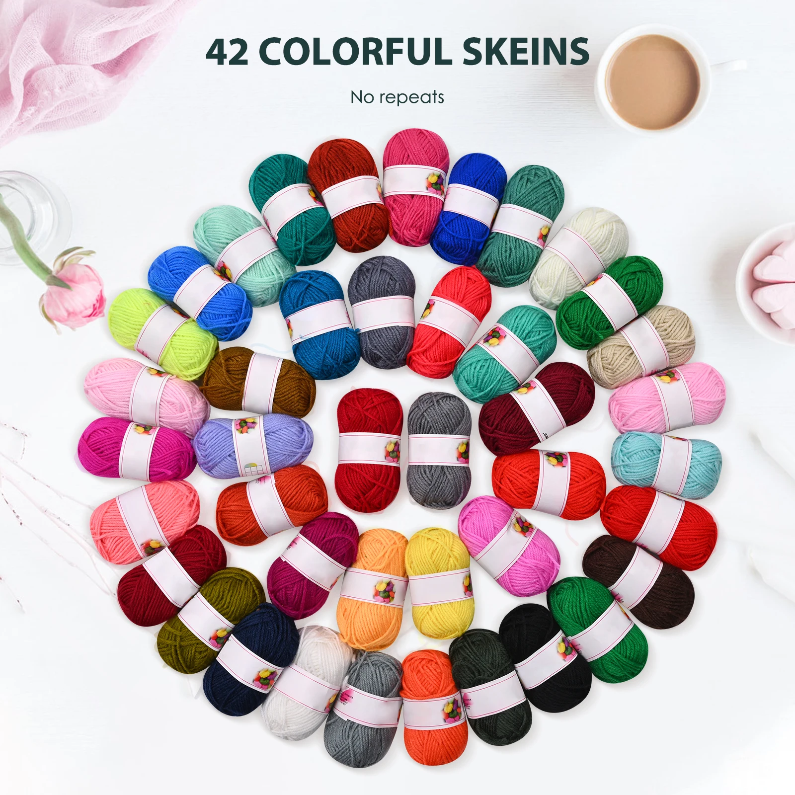 42 Colors Yarn acrylic yarn pack 4 Strands Crochet Knitting Yarn Cotton Yarns Knit Wool Plush Yarn Threads Knitting Wool Sweater