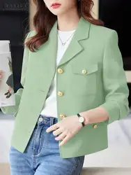 Fashion Women OL Work Blazer Spring Jackets Casual Femme Outwear Chaqueta ZANZEA Casual Lapel Neck Long Sleeve Suits Thin Coats