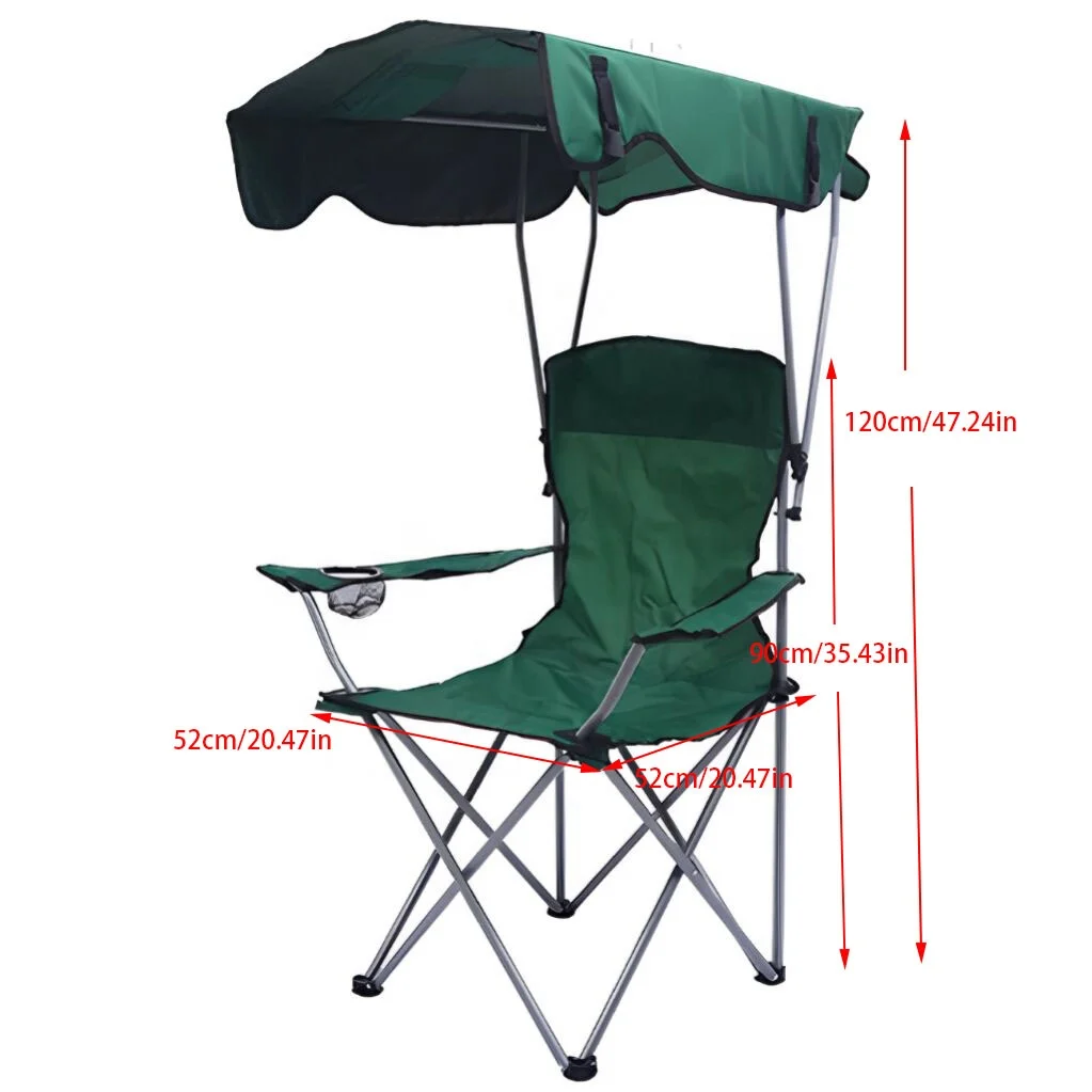 

Outdoor folding chair sunshade chair camping fishing barbecue dinner group can foldable Oxford cloth