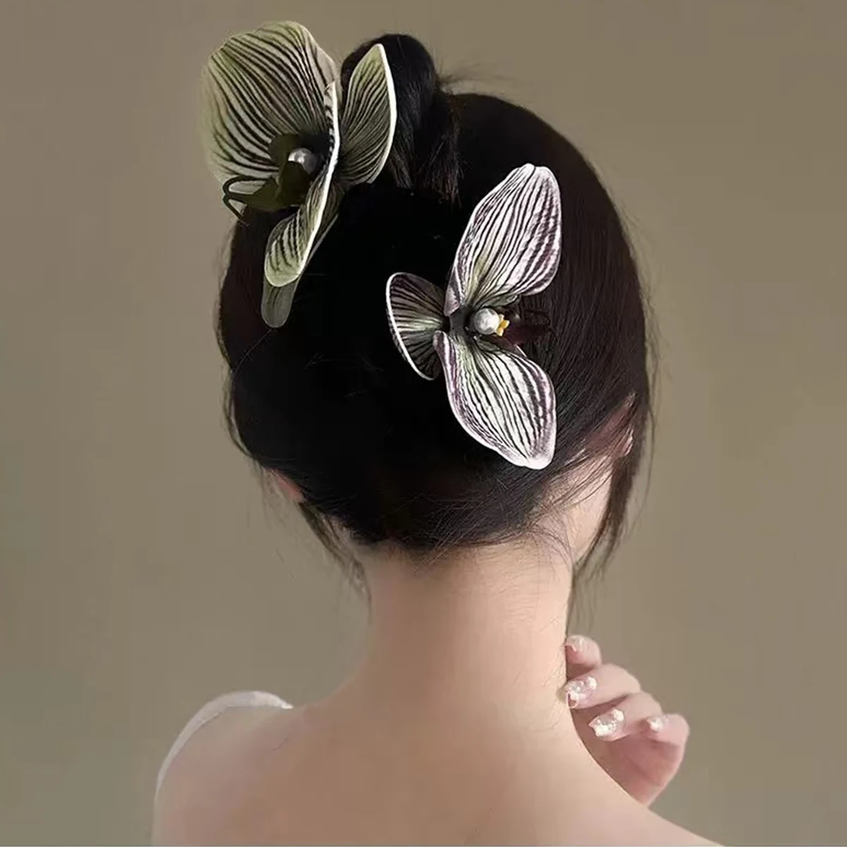 1pc Thai Forest Style Bow Hairpin Temperament Holiday Style Back Of the Head Hair Clip Shark Clip Hair Accessories