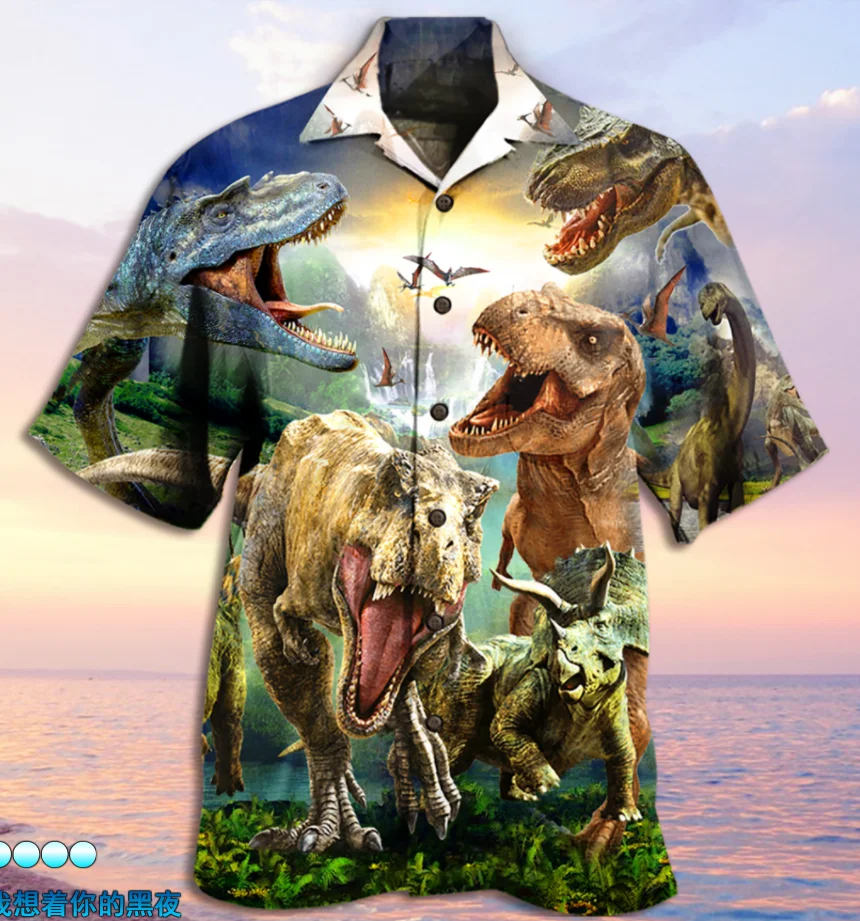 Camisas de cuello cubano Vintage para hombre, camisa de manga corta con estampado Animal 3d, secado rápido, Top Hawaiano de gran tamaño, verano, 2024