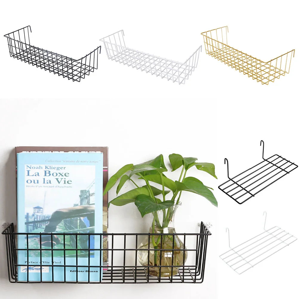 

Wall Decoration Iron Frame Hanging Rack Wall Display Storage Box Multifunction Mesh Wire Metal Wall Shelf