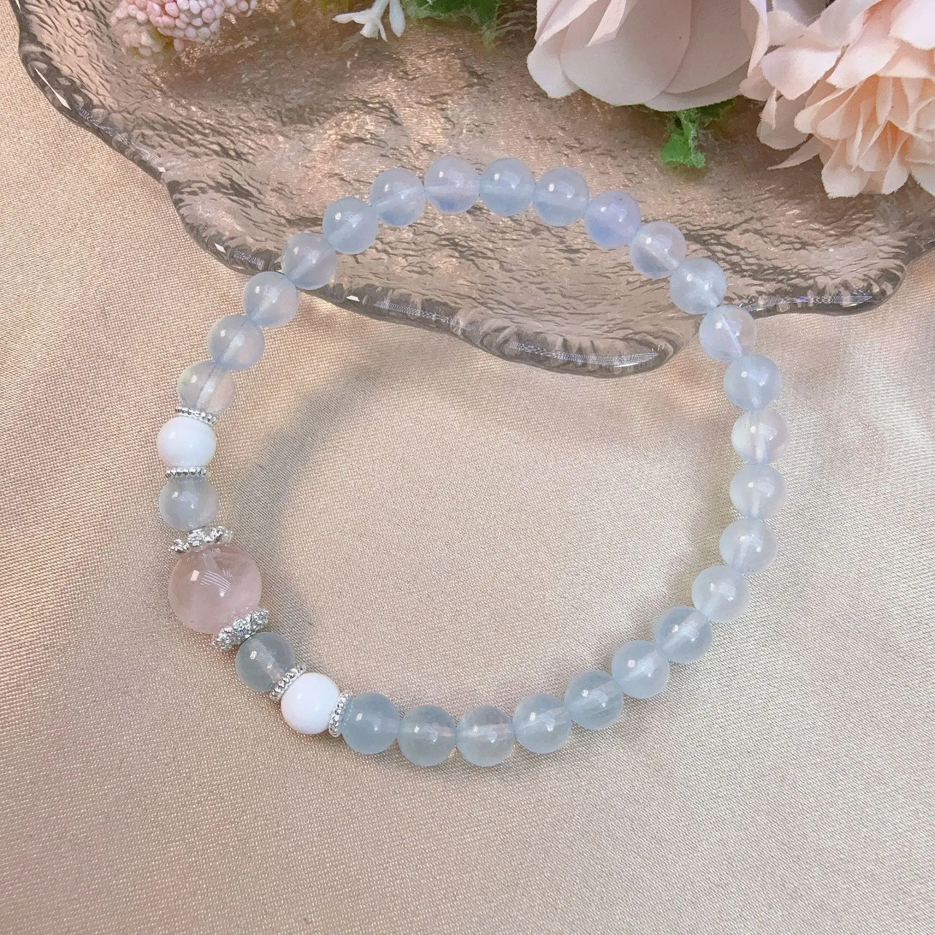 

Natural Sea Blue Treasure M Pink Snowflake Ghost Light Luxury Fashion Women s Handstring S Lucky Hand String