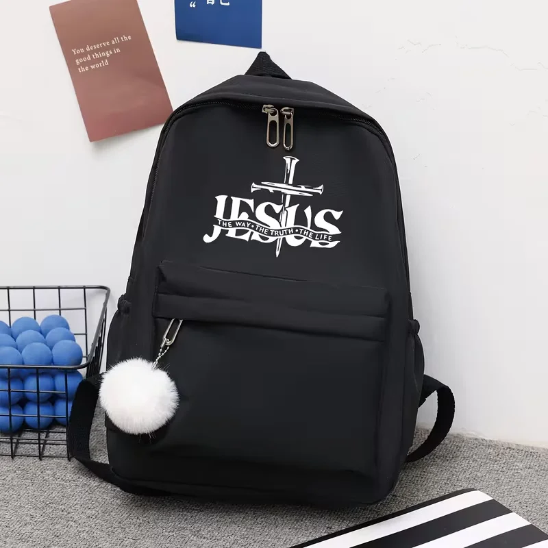 This large-capacity, casual, and versatile backpack is perfect for back-to-school season. It features a simple English print of