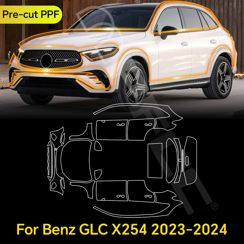 

For Mercedes Benz GLC X254 Luxury X254 Base 2023 2024 TPU Paint Protection Film Pre-cut Clear PPF Car Body Anti-scratch Cover