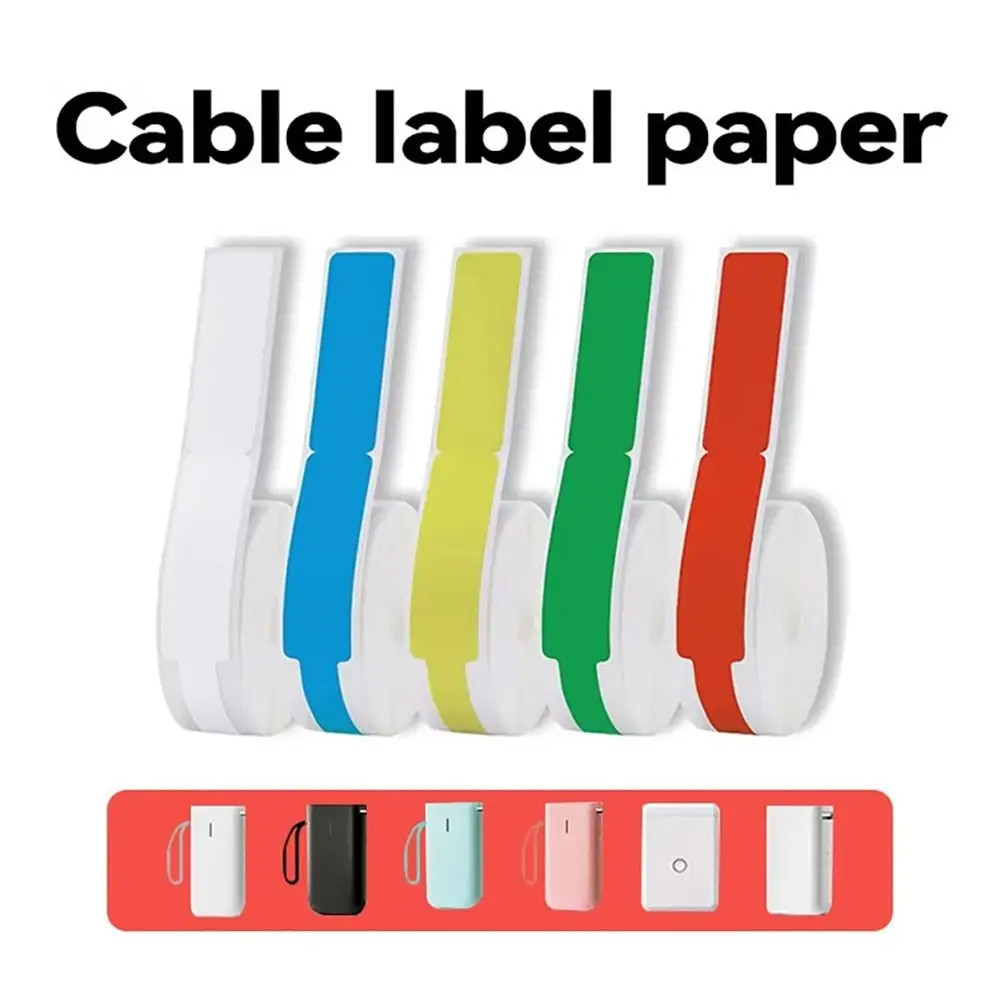 65Pcs/Roll Self Adhesive Cable Laber Paper Waterproof Mini Thermal Cable Sticker D110 Portable Printer Sticker