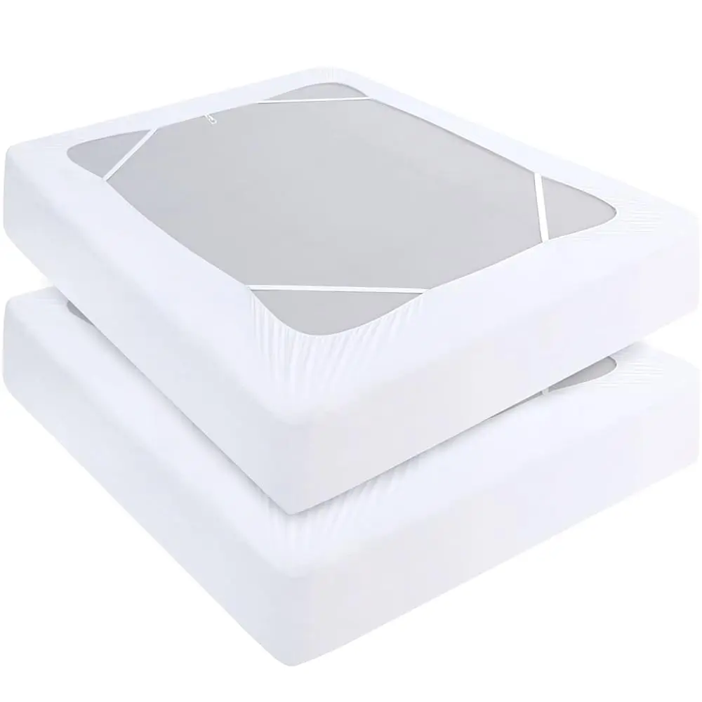 

Чехол для пружинного матраса, полный комплект из 2 штук, эластичная тканевая накидка на 4 стороны, элегантная альтернатива юбкам для кроватей для отелей/дома