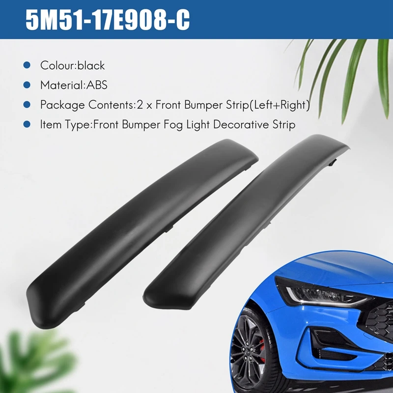 Front Bumper Lamp Hood For Ford Focus 2 MK2 2005 2006 2007 Fog Light Cover Decorative Strip 1352835 1317806