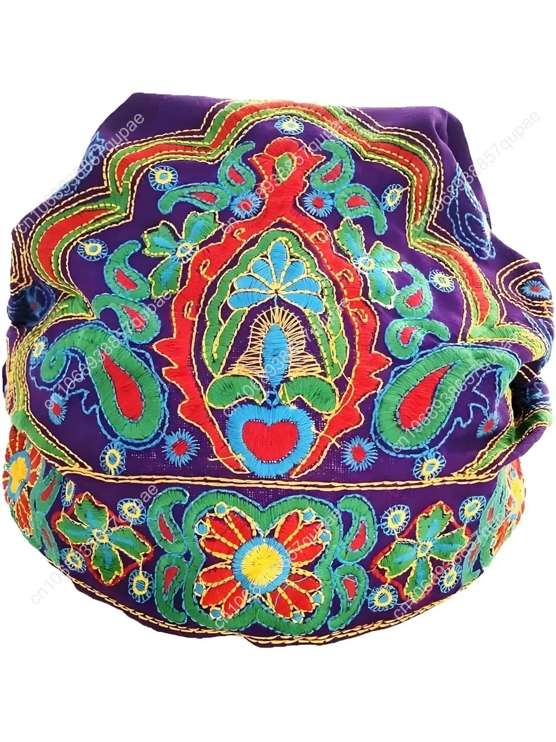 

100% Handmade Embroidered Bandana Caps, Embroidered Adjustable Bandana Caps, Embroidered Bandana Caps (US, Alpha, One Size, Purp