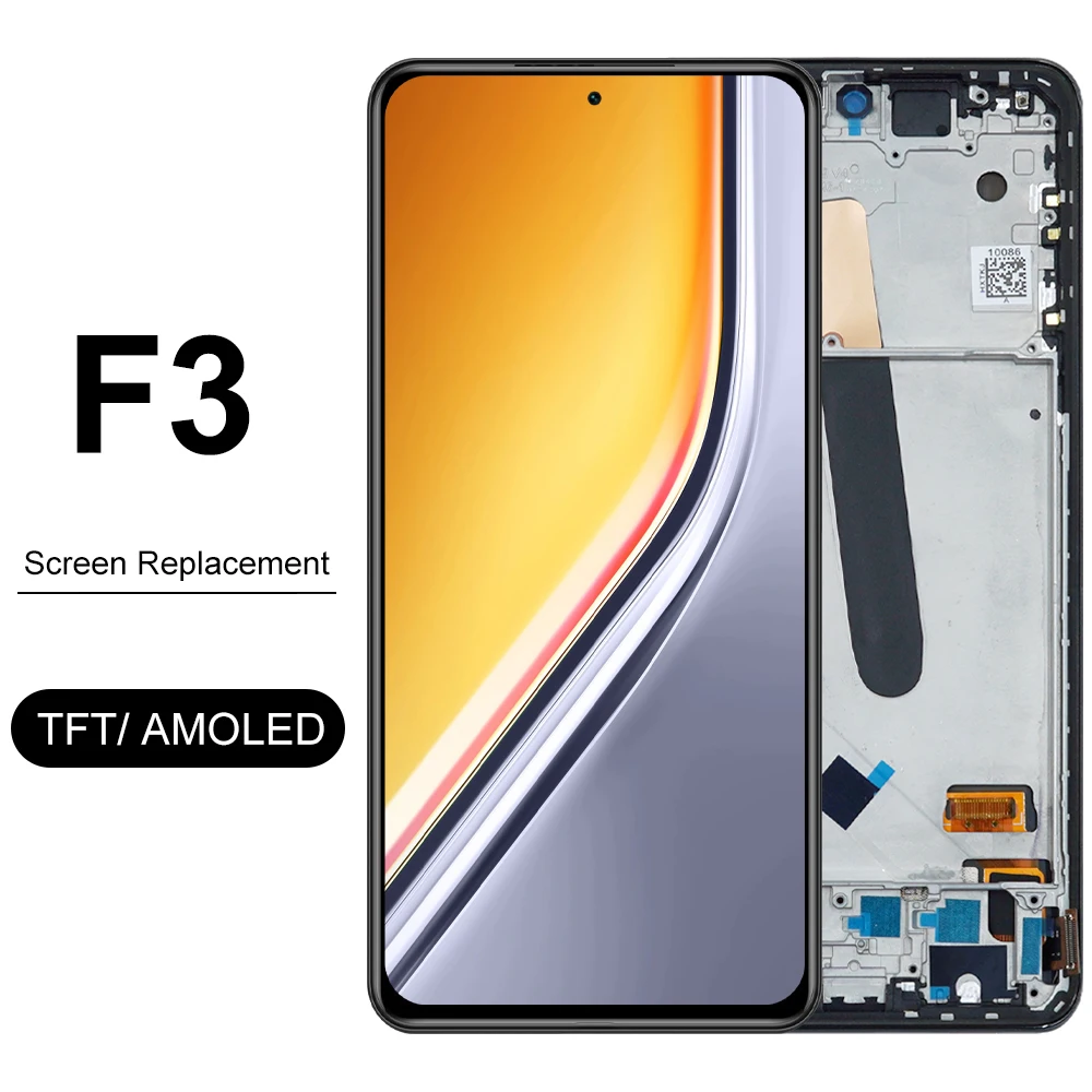 شاشة F3 AMOLED لهاتف Xiaomi Poco F3 M2012K11AG شاشة LCD تعمل باللمس محول الأرقام مع إطار لاستبدال شاشة POCO F3