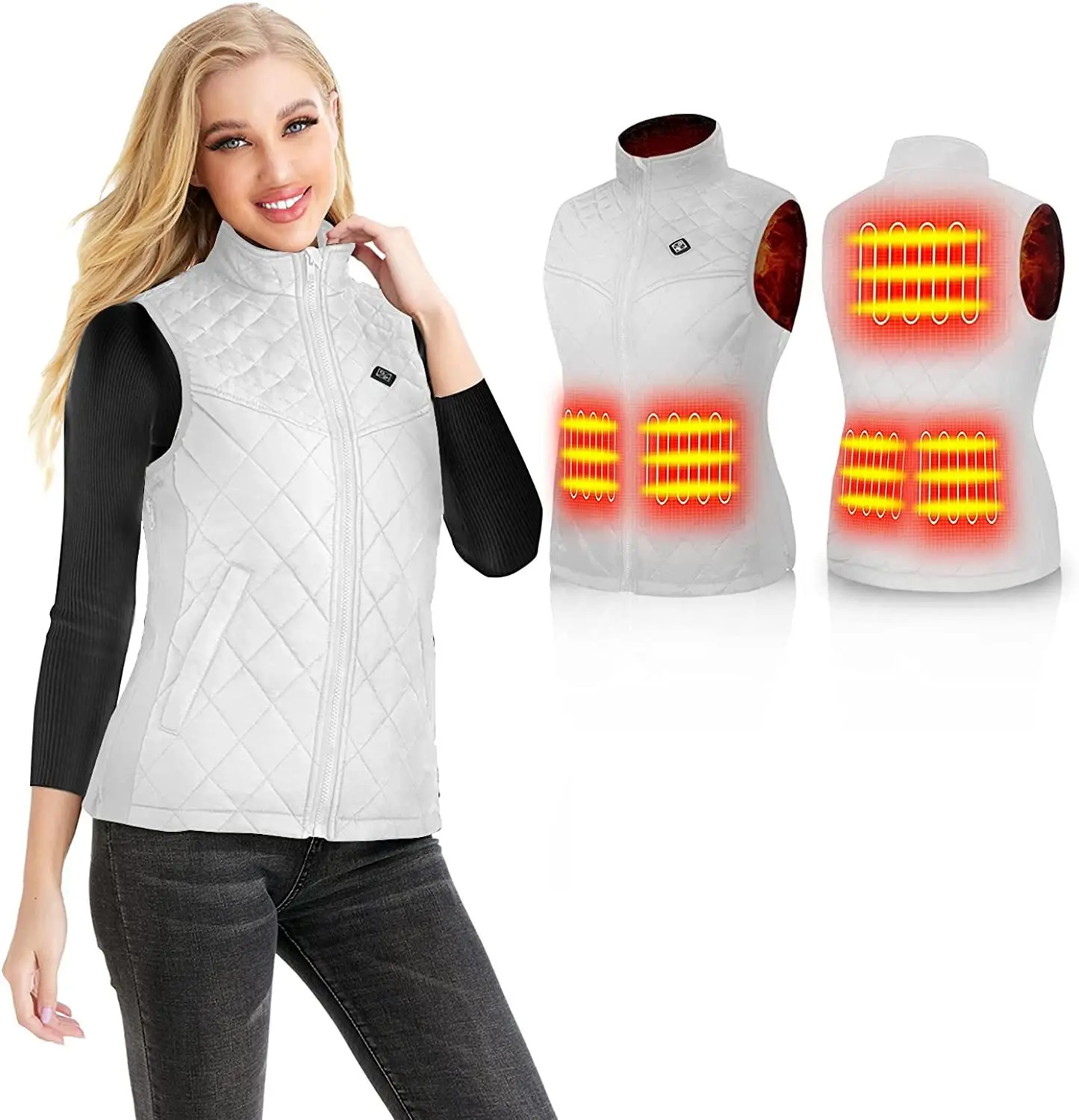 Nice Women Heating Vest Autumn and Winter Cotton Vest USB Infrared Electric Heating suit Flexible Thermal Winter Warm Jacket