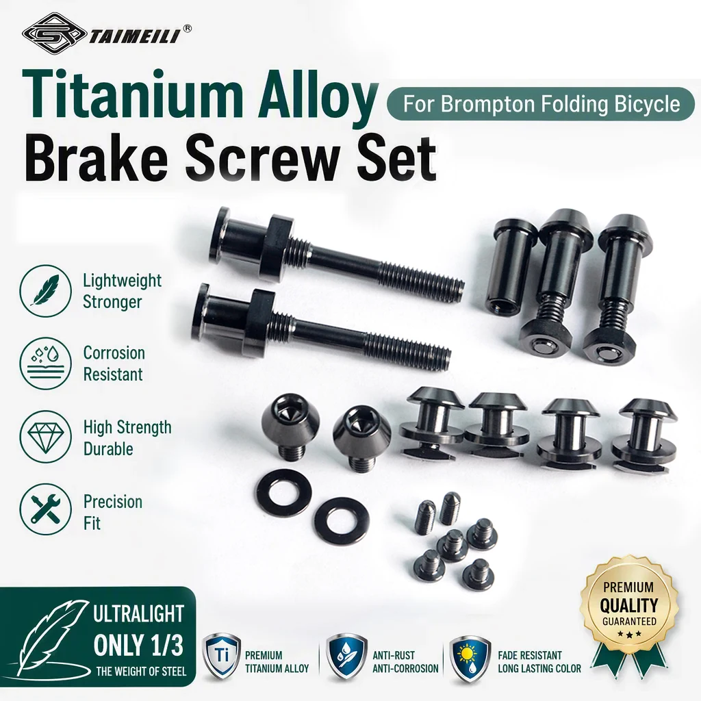 TAIMEILI GR5 TC4 Titanium Alloy Brake Screw Kit 19PCS For Brompton Folding Bicycle Replacement Mod Fastener Bolts Set
