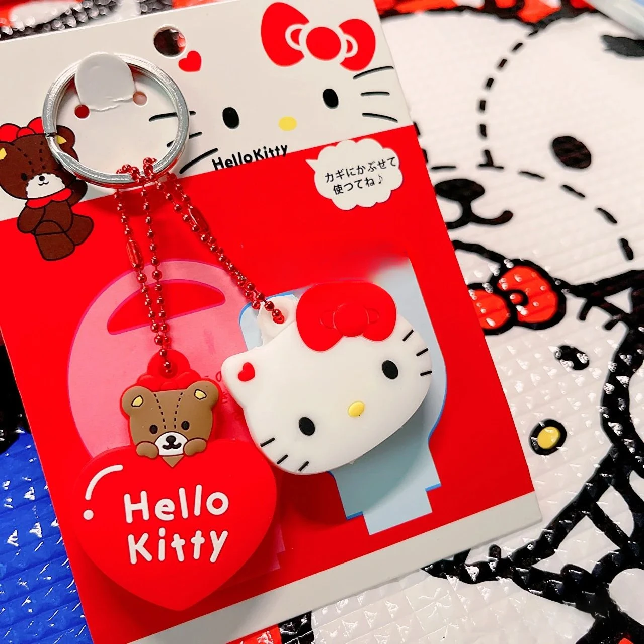 

2 Pcs Cartoon Hellos Kittys mys melodys Key Sleeve Set Keychain Mys Melodys Key Sleeve Accessories Keyrings Children's Gift Toys