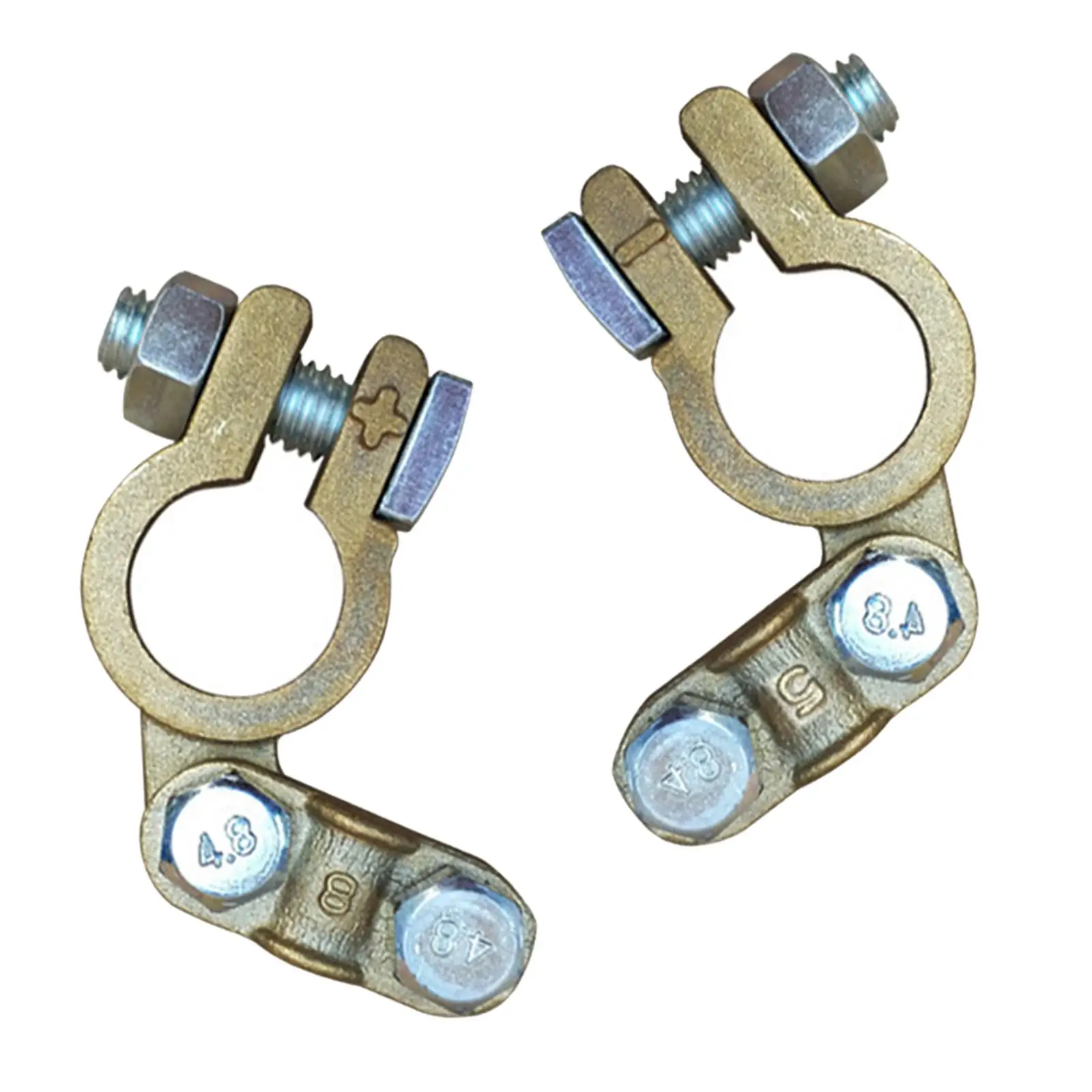 2x Brass Car Terminals Connectors Clamps for Automotive Motorhome Car