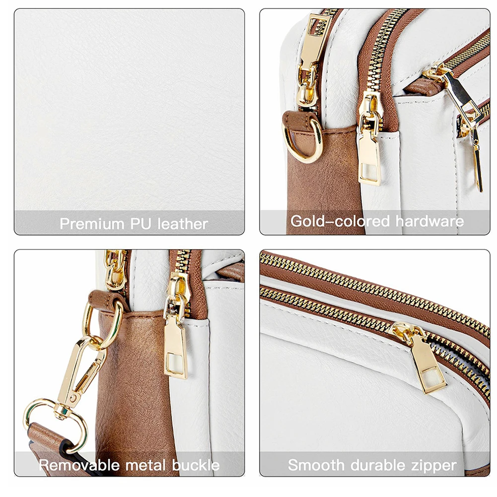 Bolsa tiracolo feminina pequena e elegante, quadrada, de couro sintético, com alça larga, casual, para lazer, para o dia a dia, namoro