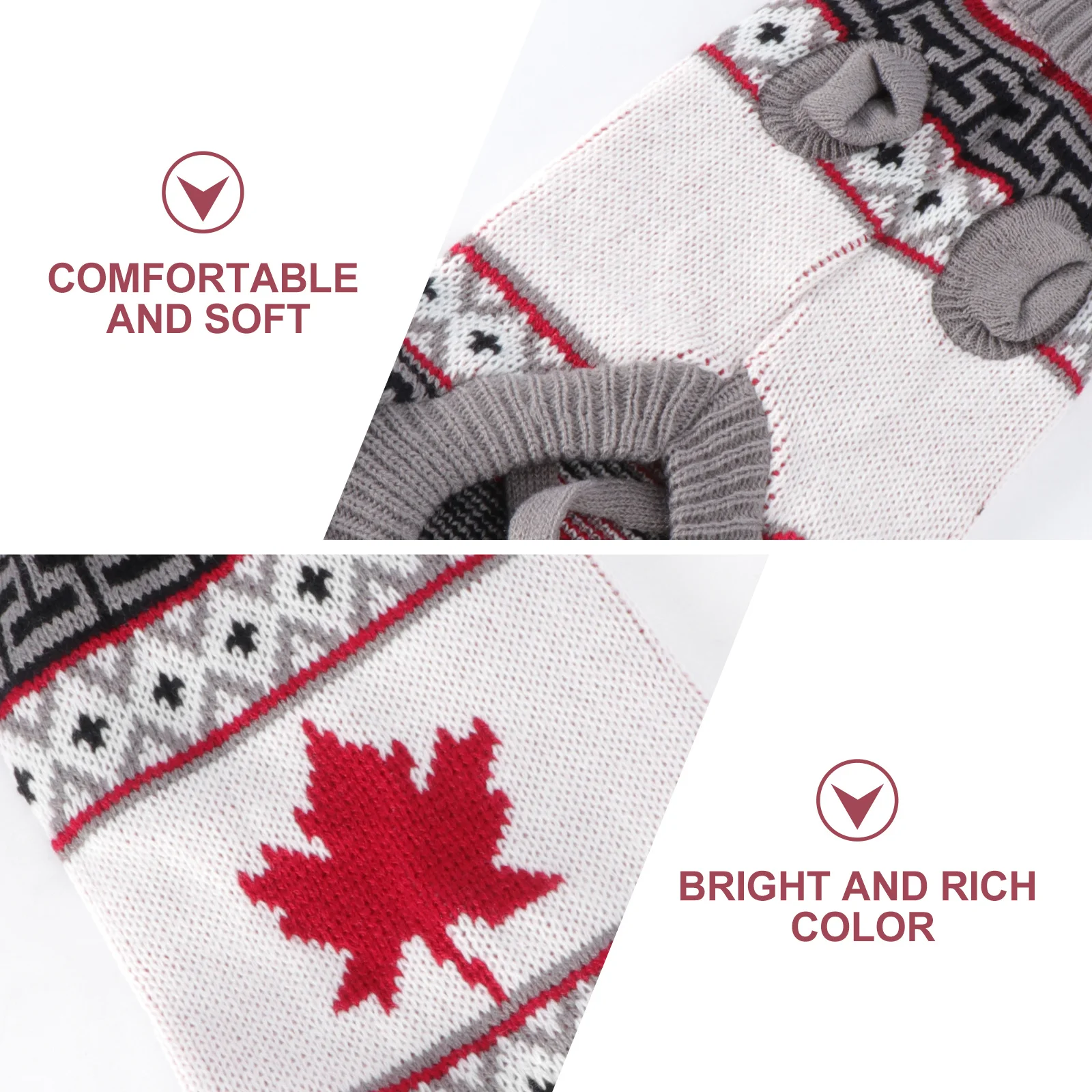 

Dog Christmas Sweater Thickened Leaf Design Festival Clothes Winter Warm Puppy Sweater Holiday Costume