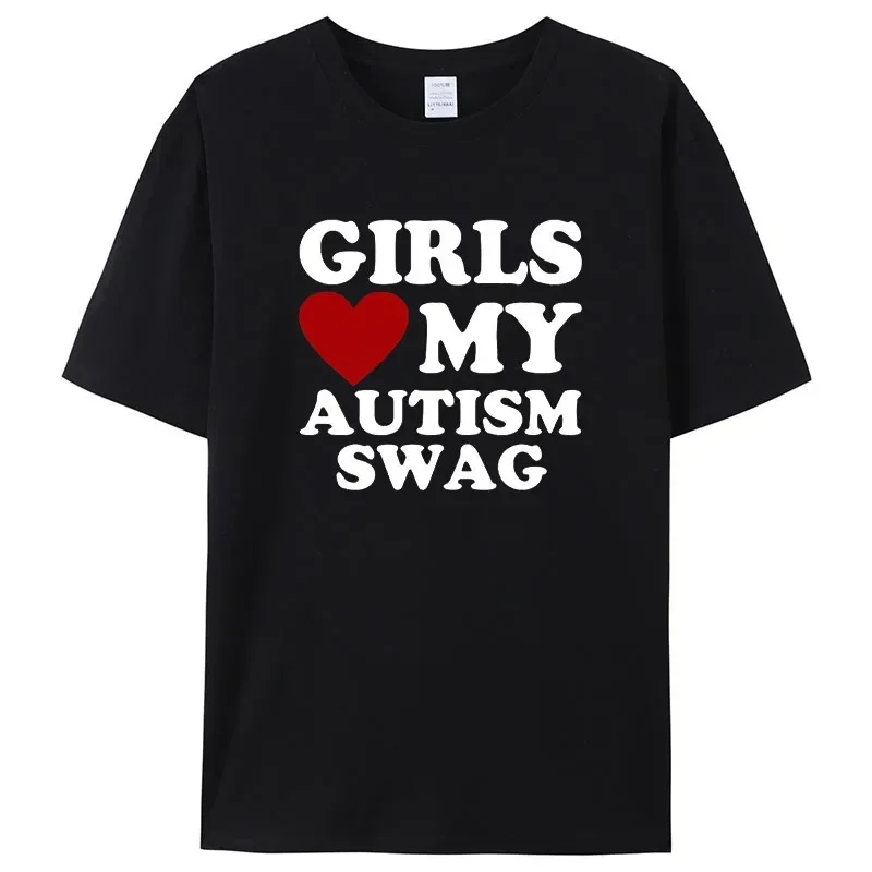 Love My Autism Swag Funny Autistic Boy women Awareness T Shirts Graphic Streetwear Short Sleeve women Ideas T-shirt Men