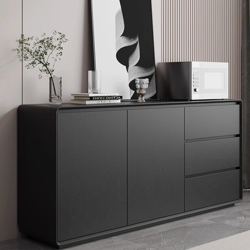 

Легкий роскошный шкаф для гостиной, черный обеденный шкаф из цельного дерева, современный настенный шкаф для хранения, черный, серый, для дома