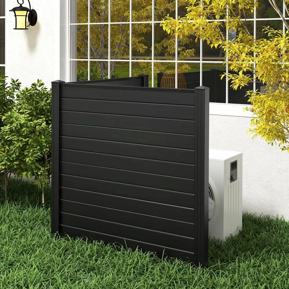 Air Conditioner ence 2 Panels - 48''W x 48''H Outdoor Privacy Sn with Upgraded Metal Stakes, PP Trash Can Enclosure, Decorative